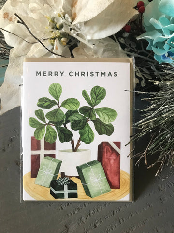 Merry Christmas Fiddle Leaf Fig Card
