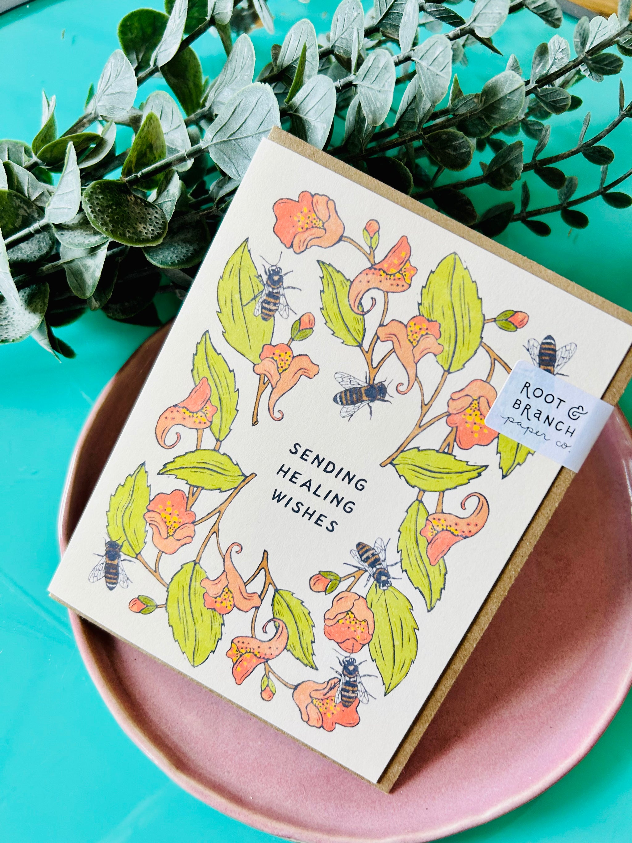 Sending Healing Wishes Greeting Card – The Waxwing