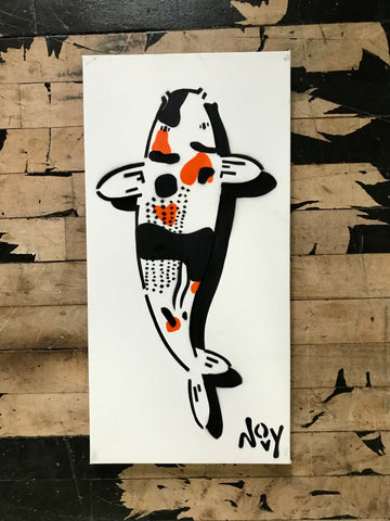 Jeremy Novy Koi Fish on canvas