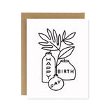 Happy Birthday Leaves and Vases Card