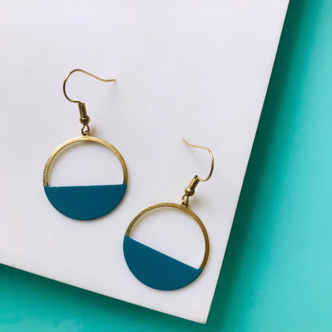 Dear Darlington Crescent Hoop Jade Earrings