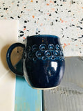 Indigo Honeycomb Stamped Mug