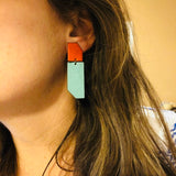 Geometric Enamel Post Earrings