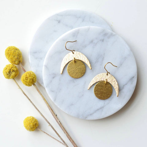 Ker-ij Crested Moon Earrings